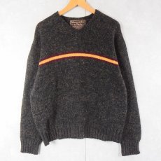 画像1: 90's Abercrombie&Fitch カラーネップ混 Vネックウールニットセーター L (1)