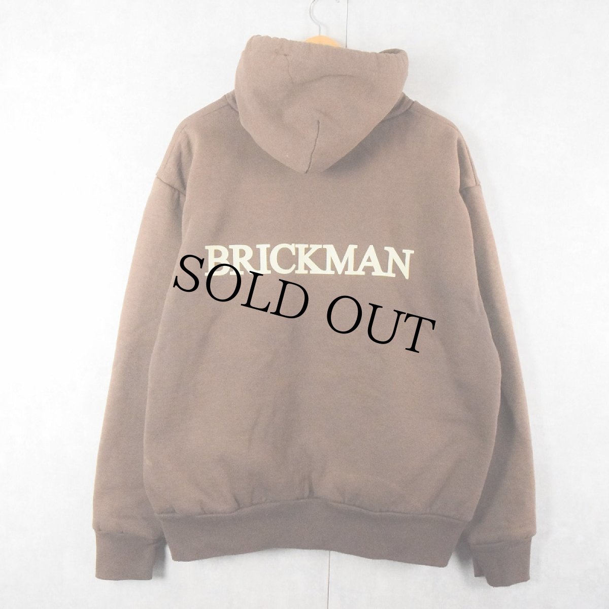 画像2: 90's CAMBER USA製 "BRICKMAN" 裏サーマル ロゴ刺繍 スウェットジップパーカー XL (2)