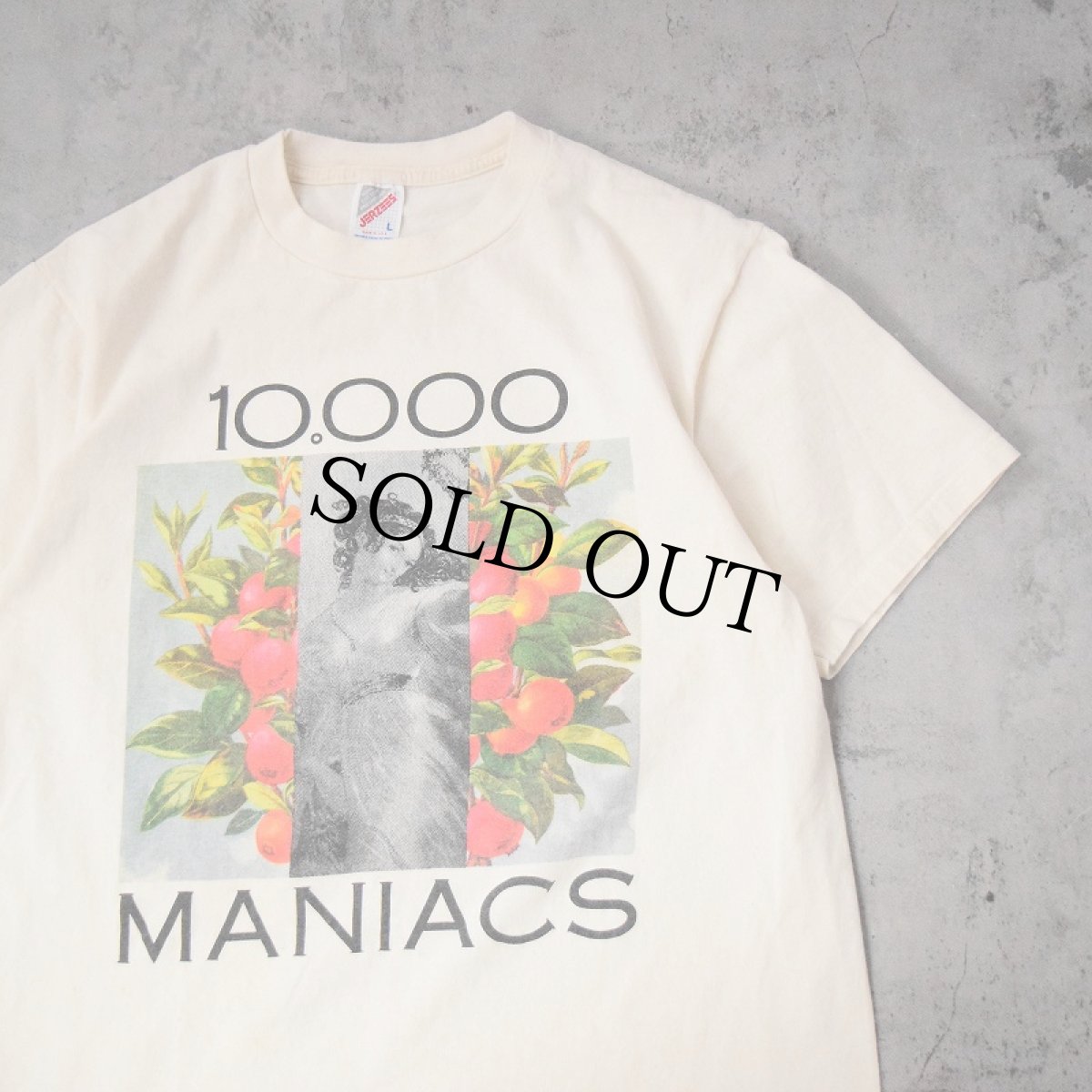 画像1: 90's 10000 MANIACS USA製 オルタナティブロックバンド プリントTシャツ L (1)