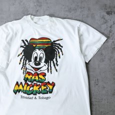 画像1: 80〜90's "RAS MICKEY" キャラクターパロディ プリントTシャツ XL (1)