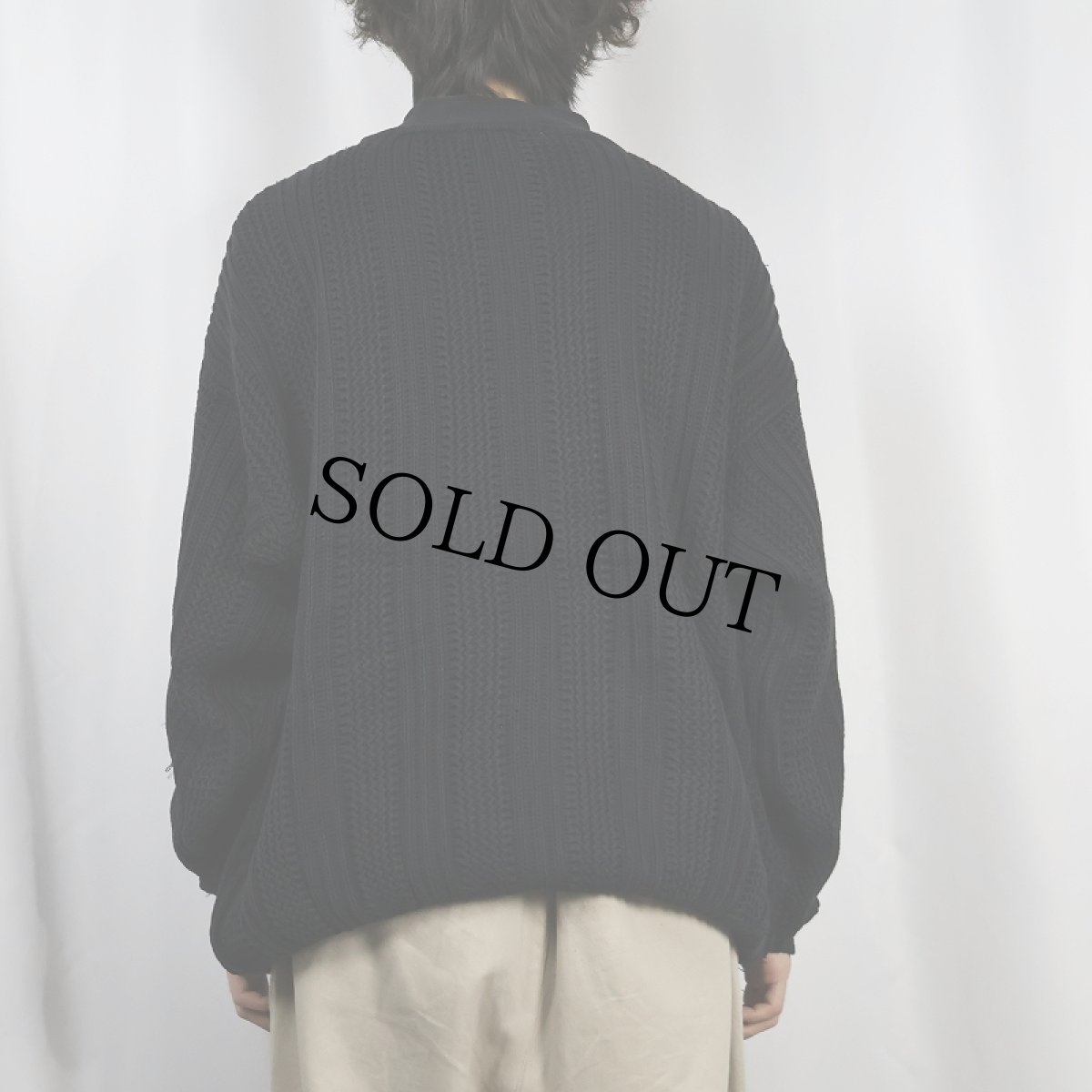 画像3: BASIX モックネック コットンニットセーター BLACK XL (3)