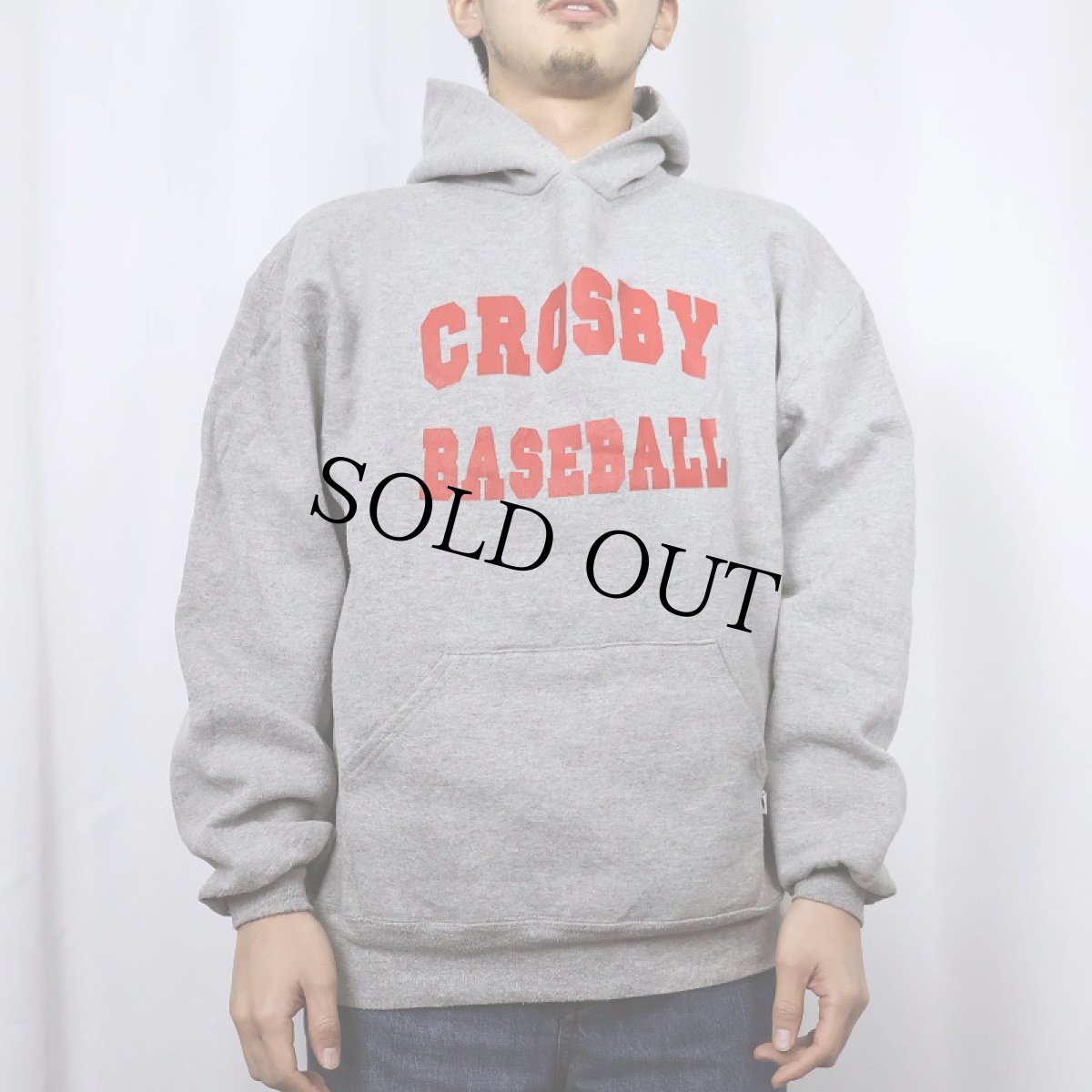 画像2: 90's RUSSELL ATHLETIC USA製 "CROSBY BASEBALL" プリントスウェットフーディー XL (2)