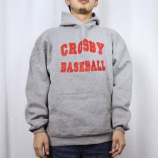 画像2: 90's RUSSELL ATHLETIC USA製 "CROSBY BASEBALL" プリントスウェットフーディー XL (2)