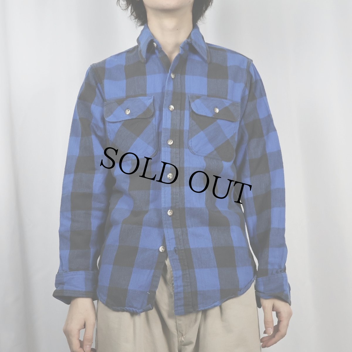 画像2: 90's ST JOHN'S BAY USA製 バッファローチェック柄 ヘビーネルシャツ S (2)