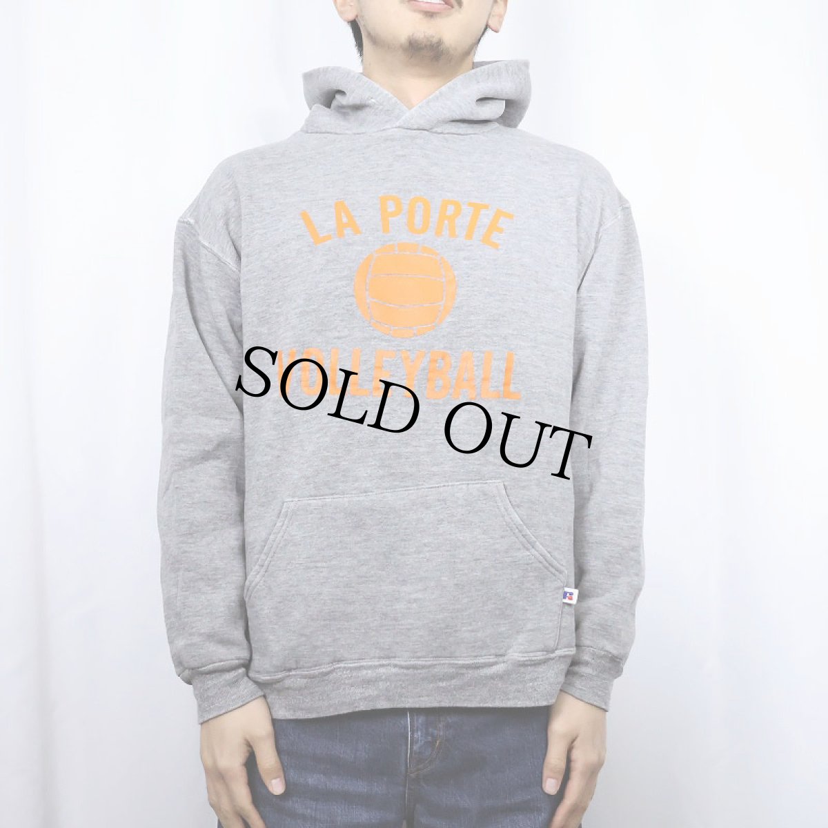 画像2: 80's RUSSELL ATHLETIC "LA PORTE VOLLEYBALL" プリントスウェットフーディー L (2)