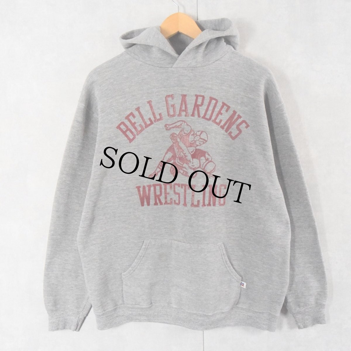 画像1: 80's RUSSELL ATHLETIC USA製 "BELL GARDENS WRESTLING" プリントスウェットフーディー XL (1)