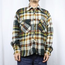 画像2: 70's Sears C.P.O. チェック柄 CPOシャツ L (2)