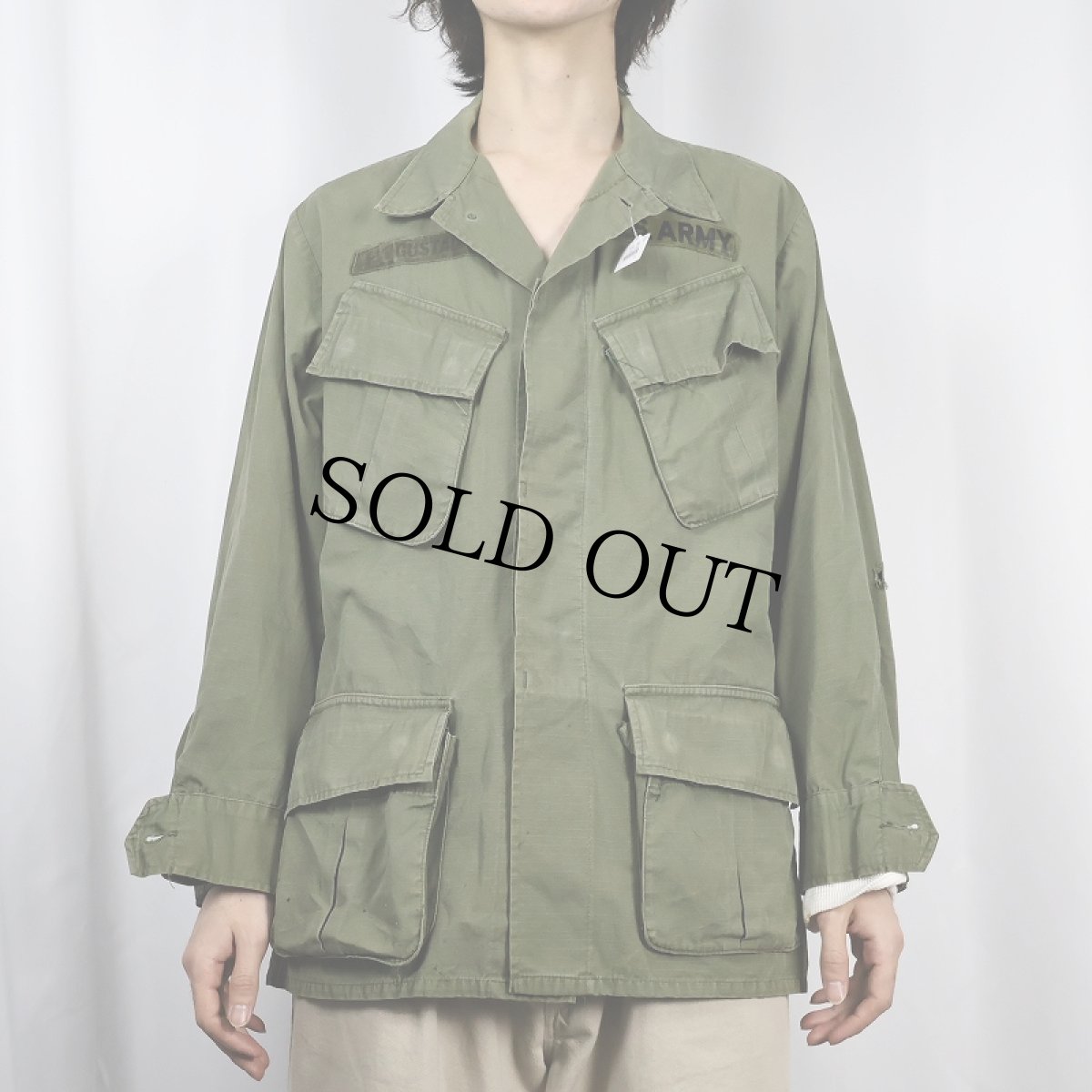 画像3: 60's U.S.ARMY ジャングルファティーグジャケット 4th SMALL-SHORT (3)