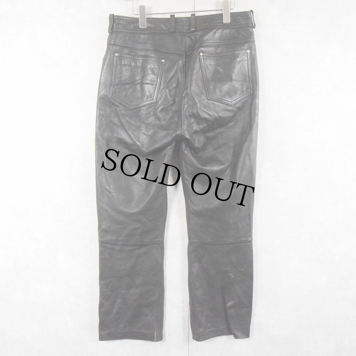 画像2: SPOOL BIKEWEARS レザーパンツ BLACK W33 (2)