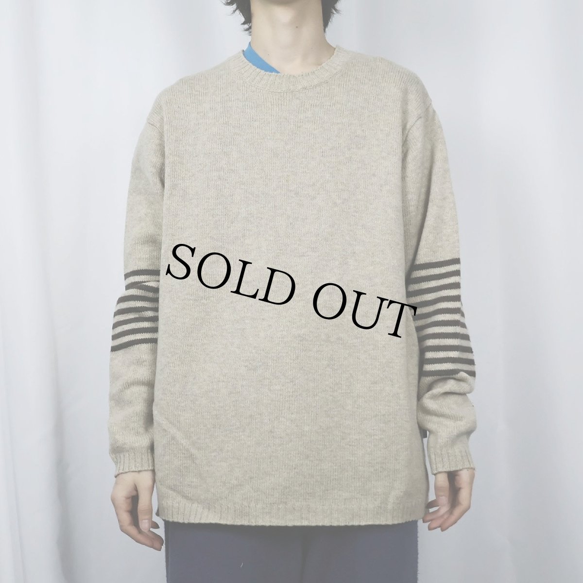 画像2: 2000's Patagonia ウール×ナイロンニットセーター XL (2)