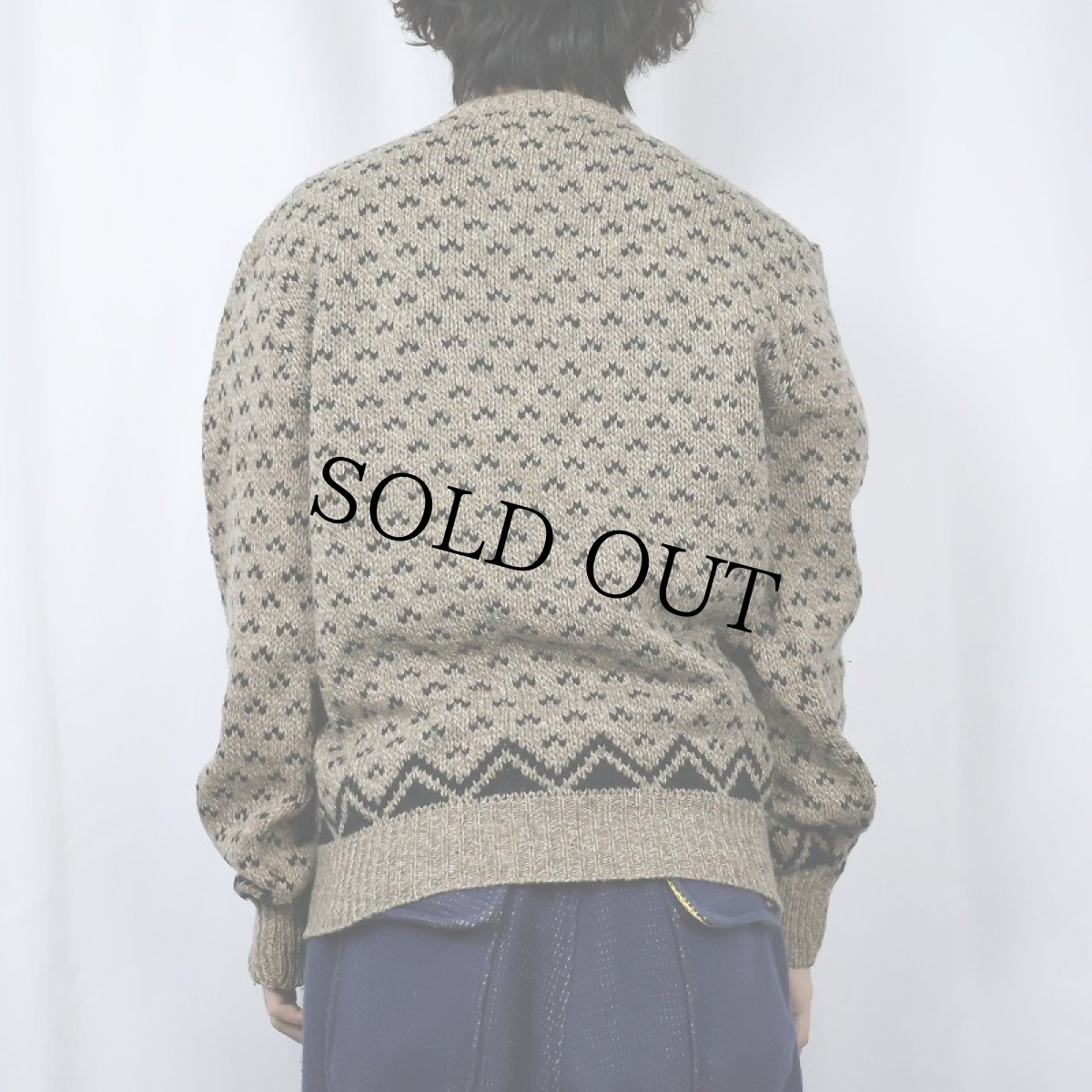 画像3: 90's ENVIRONMENTAL CLOTHING CO. USA製 バーズアイ柄 ウール×ナイロン ニットセーター M (3)