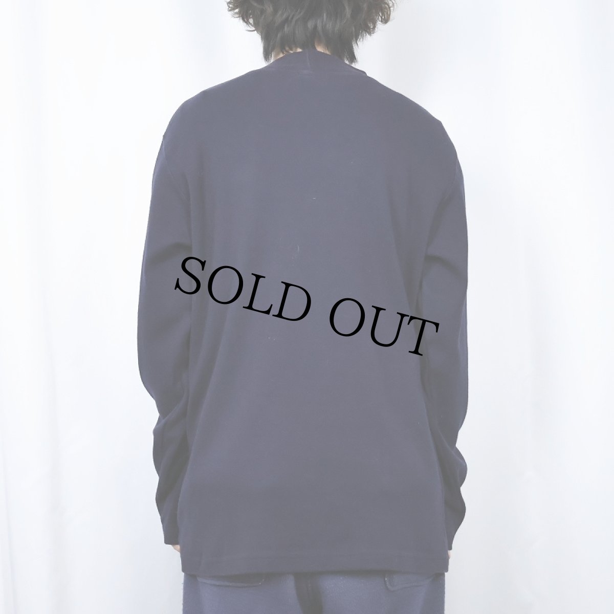 画像3: 90's J.CREW モックネック コットンニットセーター NAVY L (3)