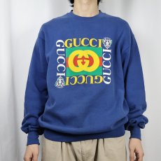 画像2: 80〜90's ブートGUCCI ロゴプリントスウェット XXL (2)