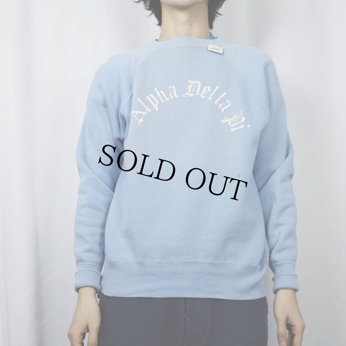 画像2: 60's "Alpha Delta Pi" プリントラグランスウェット (2)