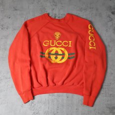 画像1: 80〜90's ブートGUCCI ロゴプリントスウェット (1)