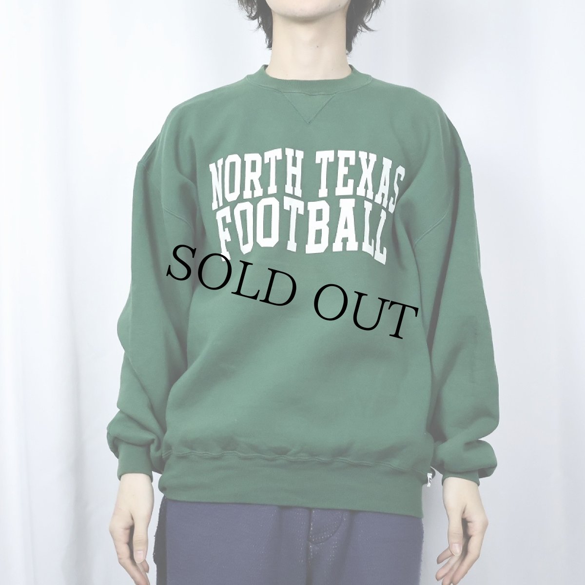 画像2: 90's RUSSEL ATHLETICS USA製 "NORTH TEXAS FOOTBALL" プリントスウェット XL (2)