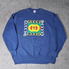 画像1: 80〜90's ブートGUCCI ロゴプリントスウェット XXL (1)