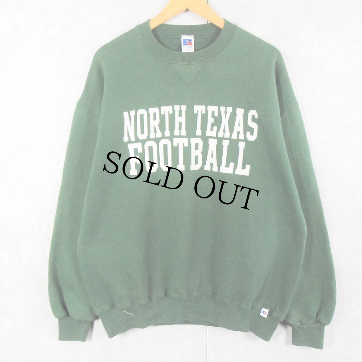 画像1: 90's RUSSEL ATHLETICS USA製 "NORTH TEXAS FOOTBALL" プリントスウェット XL (1)