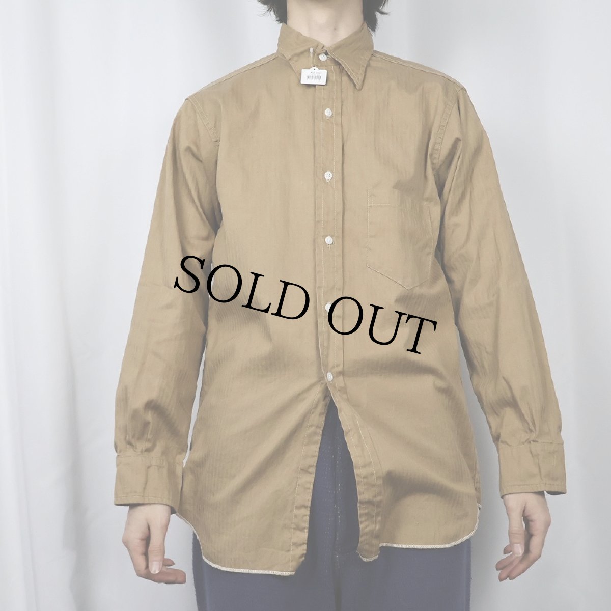 画像2: 【SALE】 40〜50's AMERICAN LINEN CO. HBTコットンシャツ size15 (2)