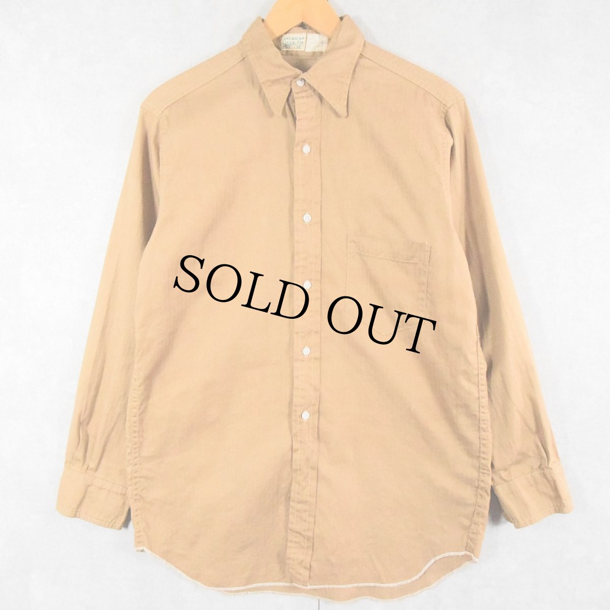 画像1: 【SALE】 40〜50's AMERICAN LINEN CO. HBTコットンシャツ size15 (1)