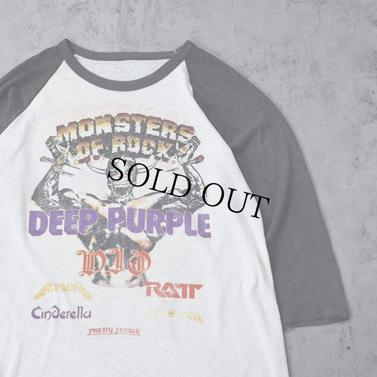 画像1: 1987 MONSTERS OF ROCK ロックフェスティバルラグランTシャツ (1)
