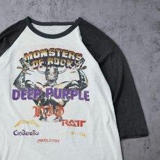 画像1: 1987 MONSTERS OF ROCK ロックフェスティバルラグランTシャツ (1)