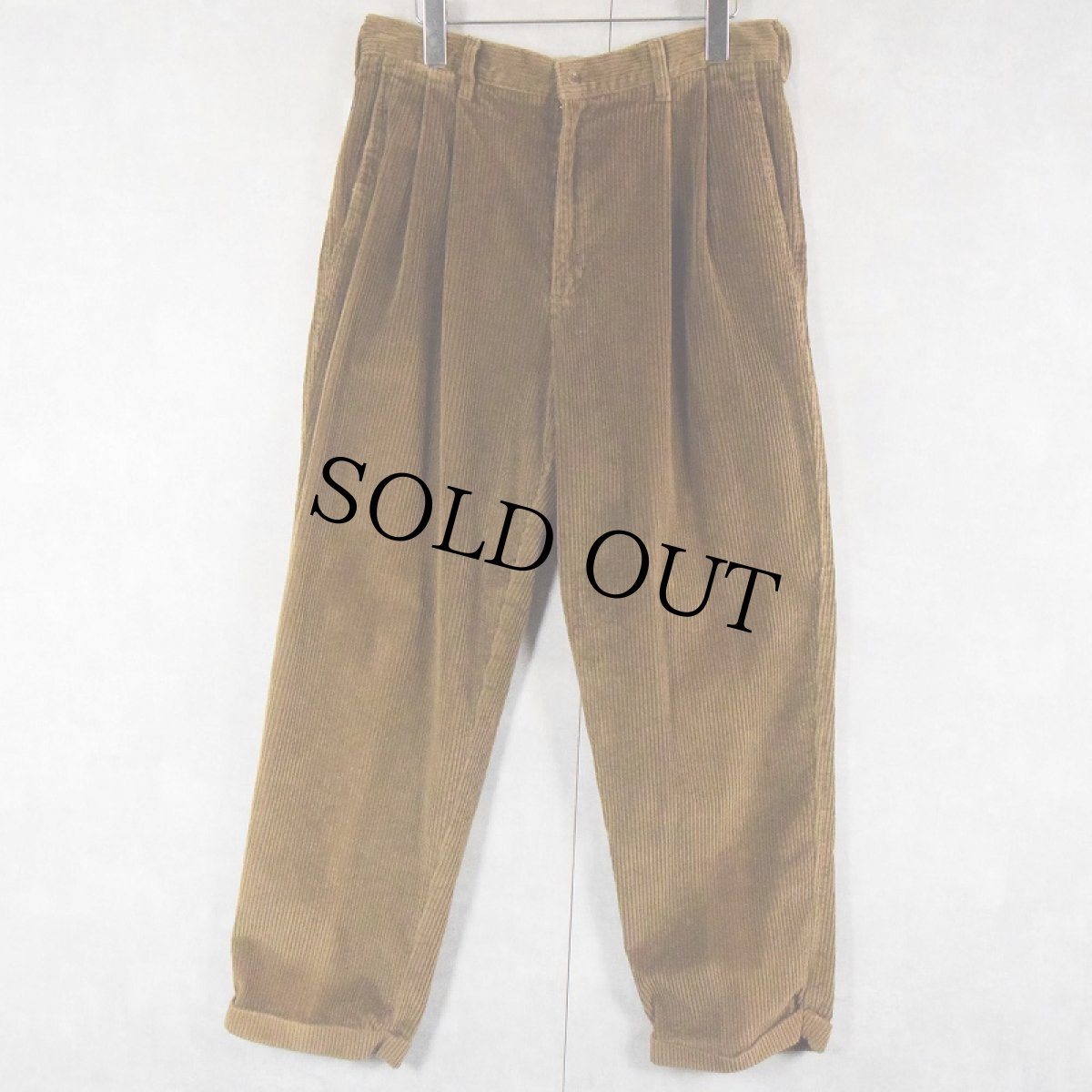 画像1: DOCKERS 2タック 太畝コーデュロイパンツ W32 (1)