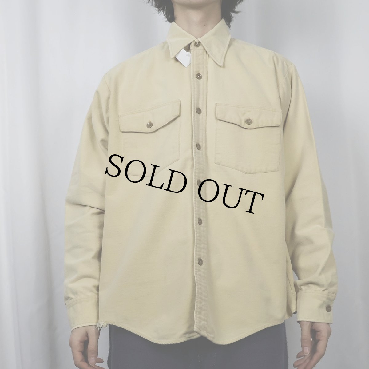 画像2: 70's Abercrombie&Fitch シャモアクロスシャツ (2)