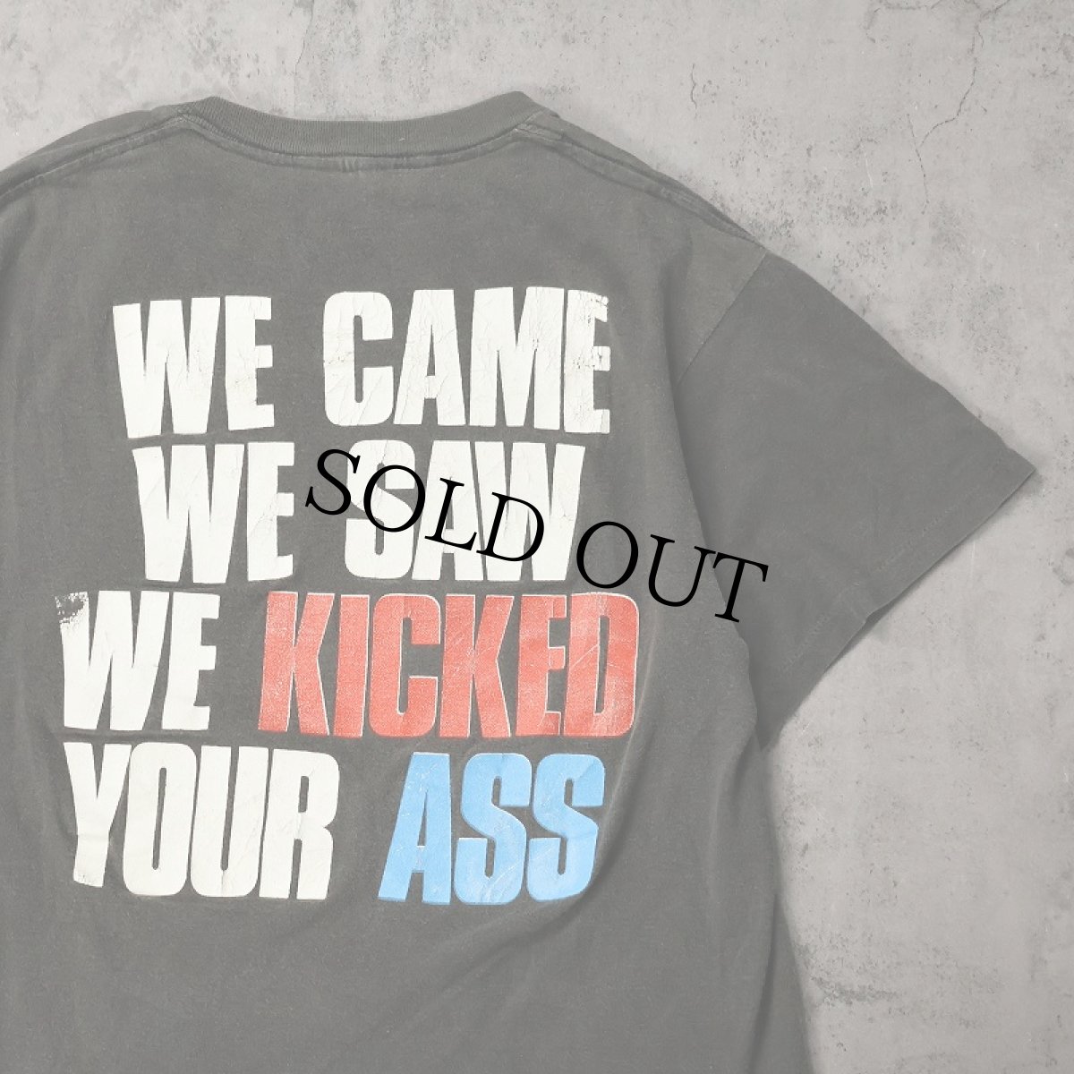 画像2: 80's Bon Jovi USA製 "WE CAME WE SAW WE KICKED YOUR ASS" ハードロックバンドTシャツ XL (2)