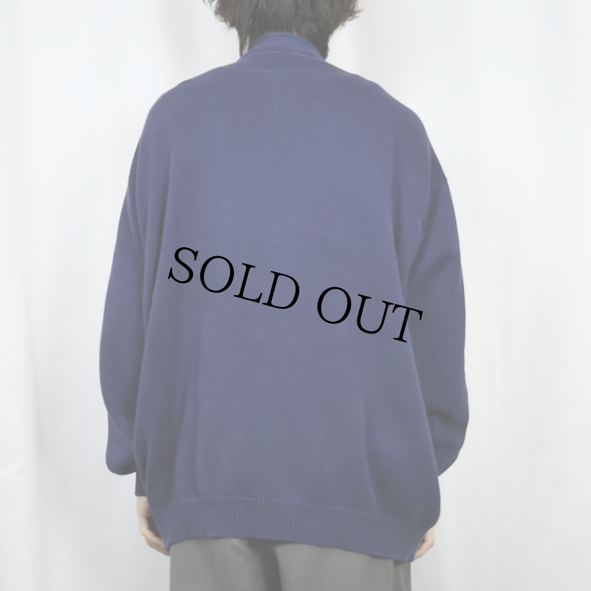 画像3: 90's LANDS' END USA製 コットンニットカーディガン XL (3)