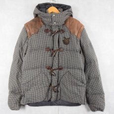 画像1: TOGS UNLIMITED DOWN JACKET グレンチェック柄 2WAY ドッキングダウンパーカー L (1)