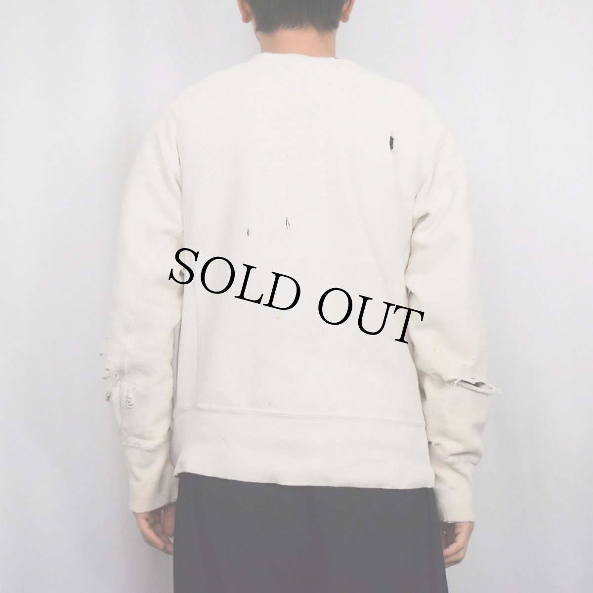 画像3: 70's Champion REVERSE WEAVE 単色タグ前期 "LANE BASEBALL 39" 染み込み 3段プリントスウェット M (3)