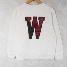画像1: 80's Champion USA製 "WESLEYAN" 前V プリントスウェット M (1)