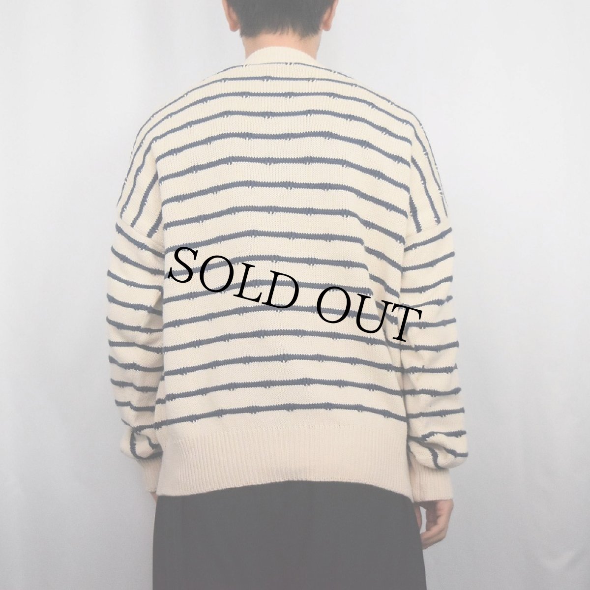 画像3: 70's Archie Brown&Jon ボーダー柄 コットンニットセーター L (3)