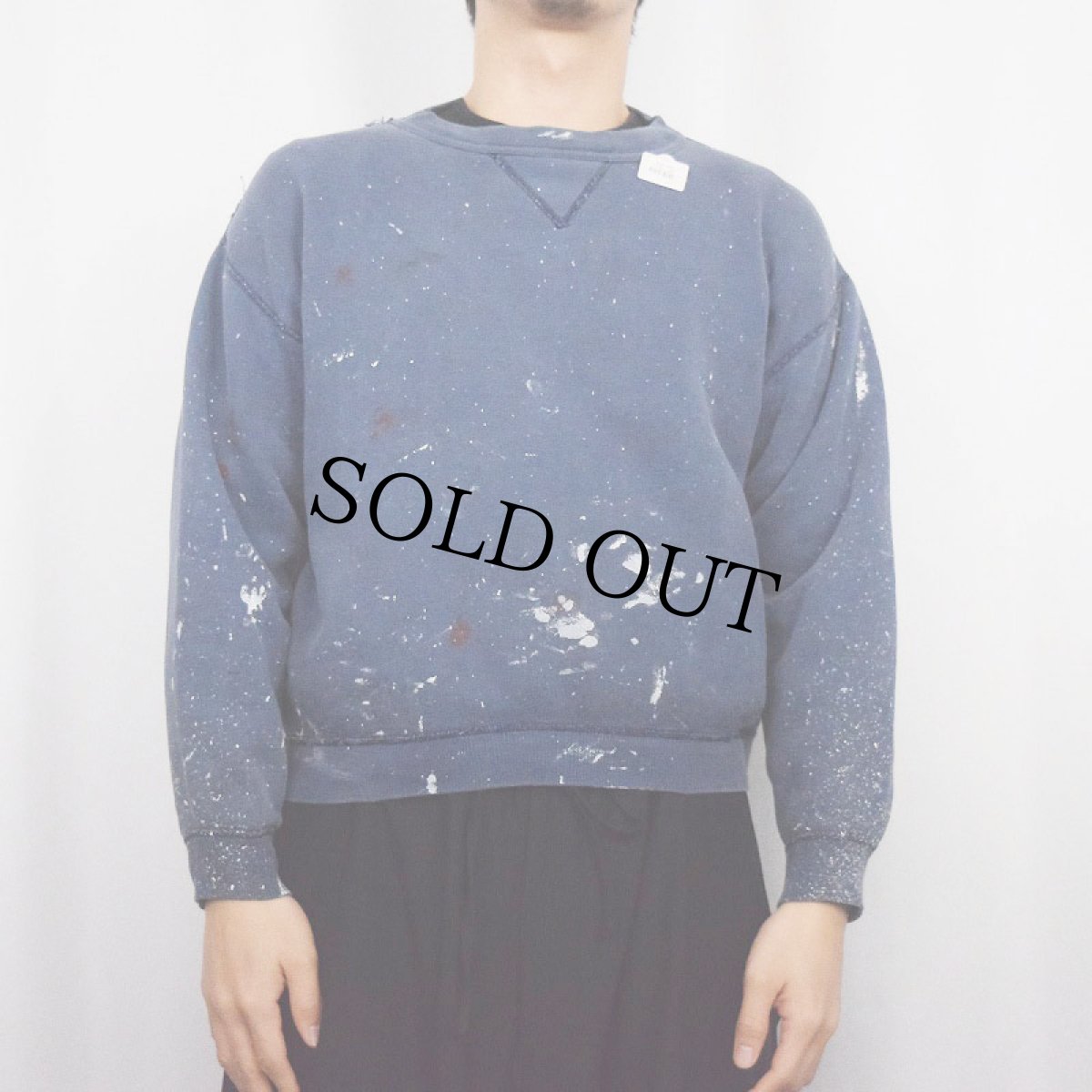 画像2: 60's RUSSELL ATHLETIC USA製 前V 無地スウェット NAVY M (2)