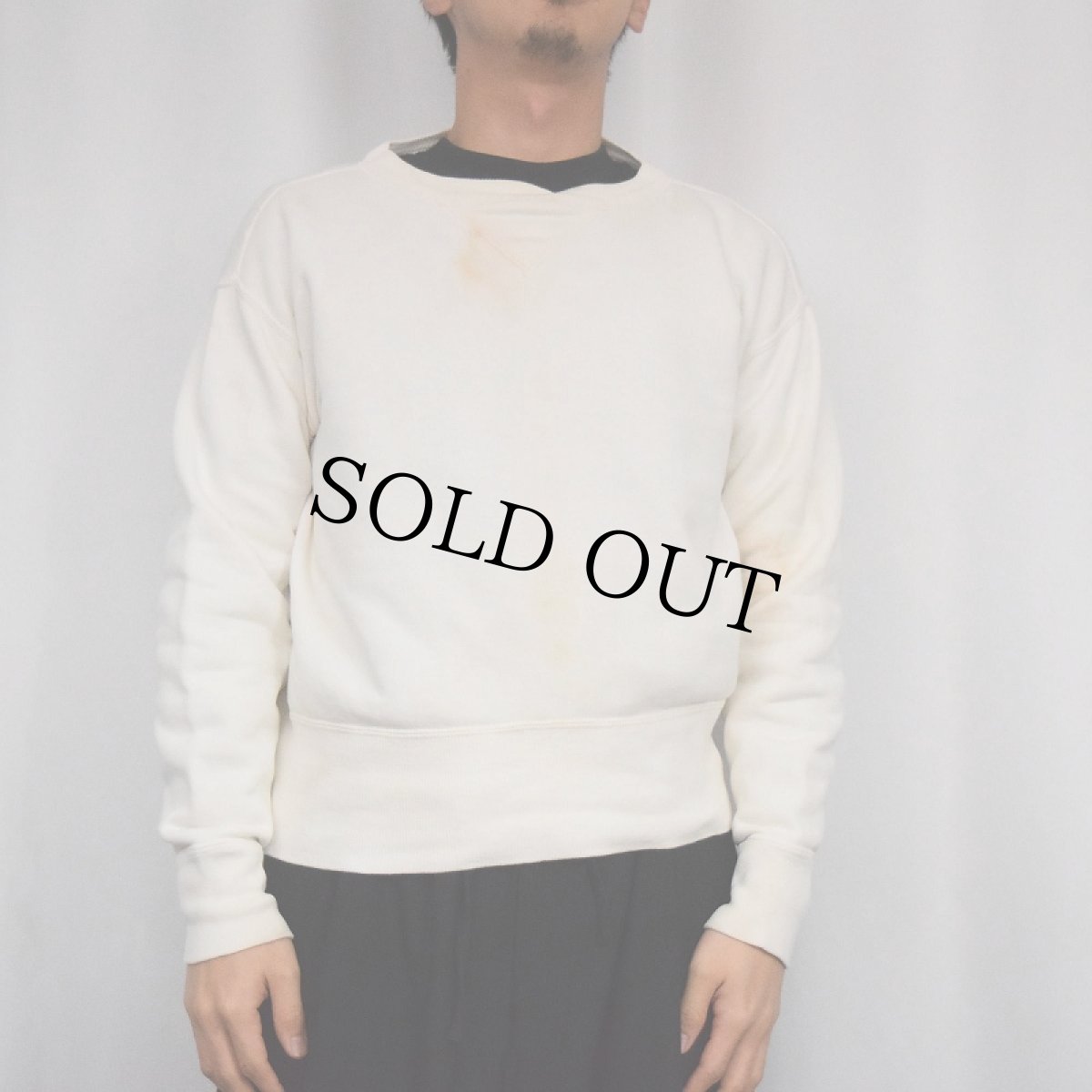 画像2: 50's Pilgrim 前V 無地スウェット M (2)