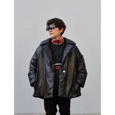 画像3: 【SALE】 COLLUSION 中綿入り ナイロンテーラードパディングジャケット BLACK (3)