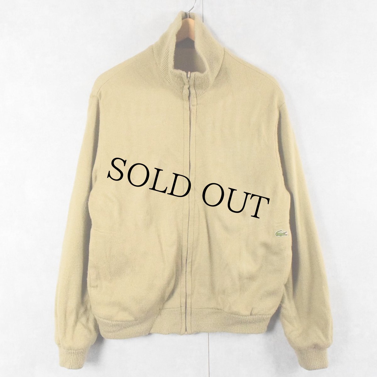 画像2: 70〜80's LACOSTE リバーシブル ニット×ナイロン ジャケット M (2)