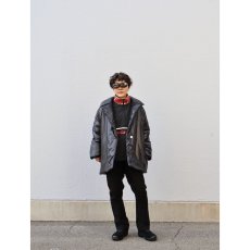 画像1: 【SALE】 COLLUSION 中綿入り ナイロンテーラードパディングジャケット BLACK (1)