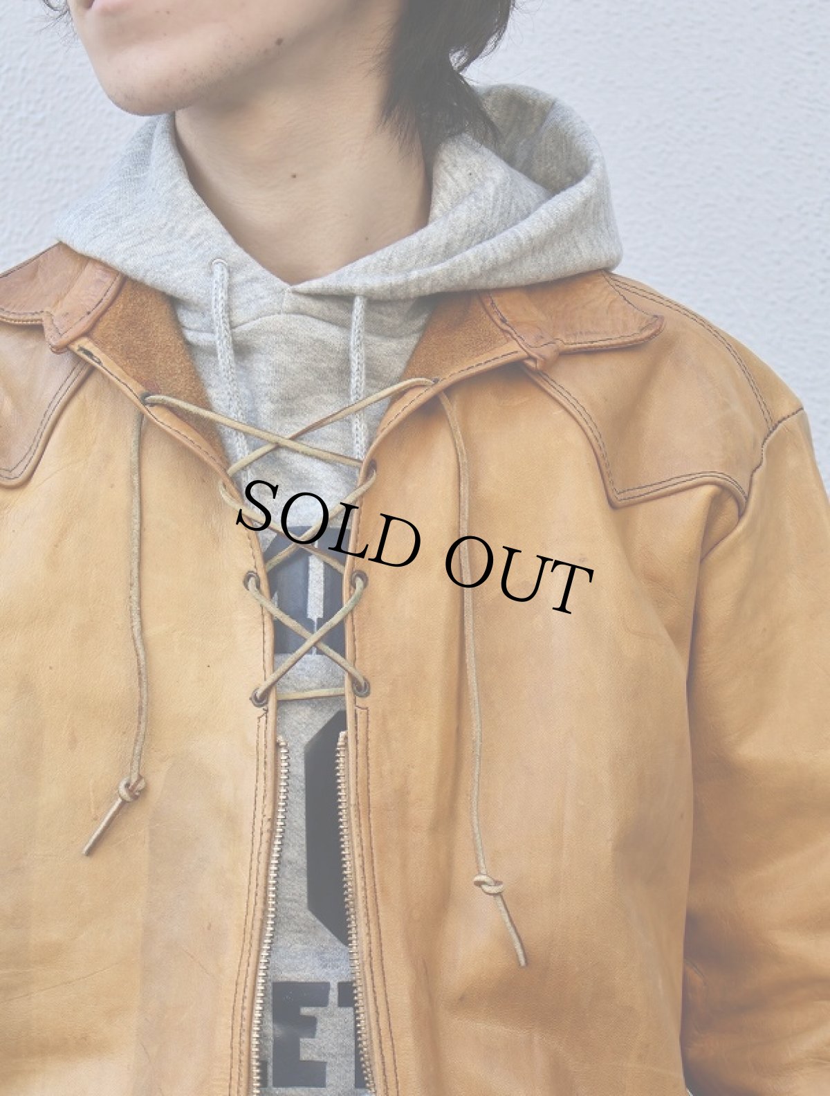 画像3: 70's レースアップ レザージャケット (3)