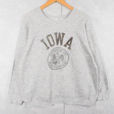 画像1: 70〜80’s "IOWA" フロッキープリントラグランスウェット (1)