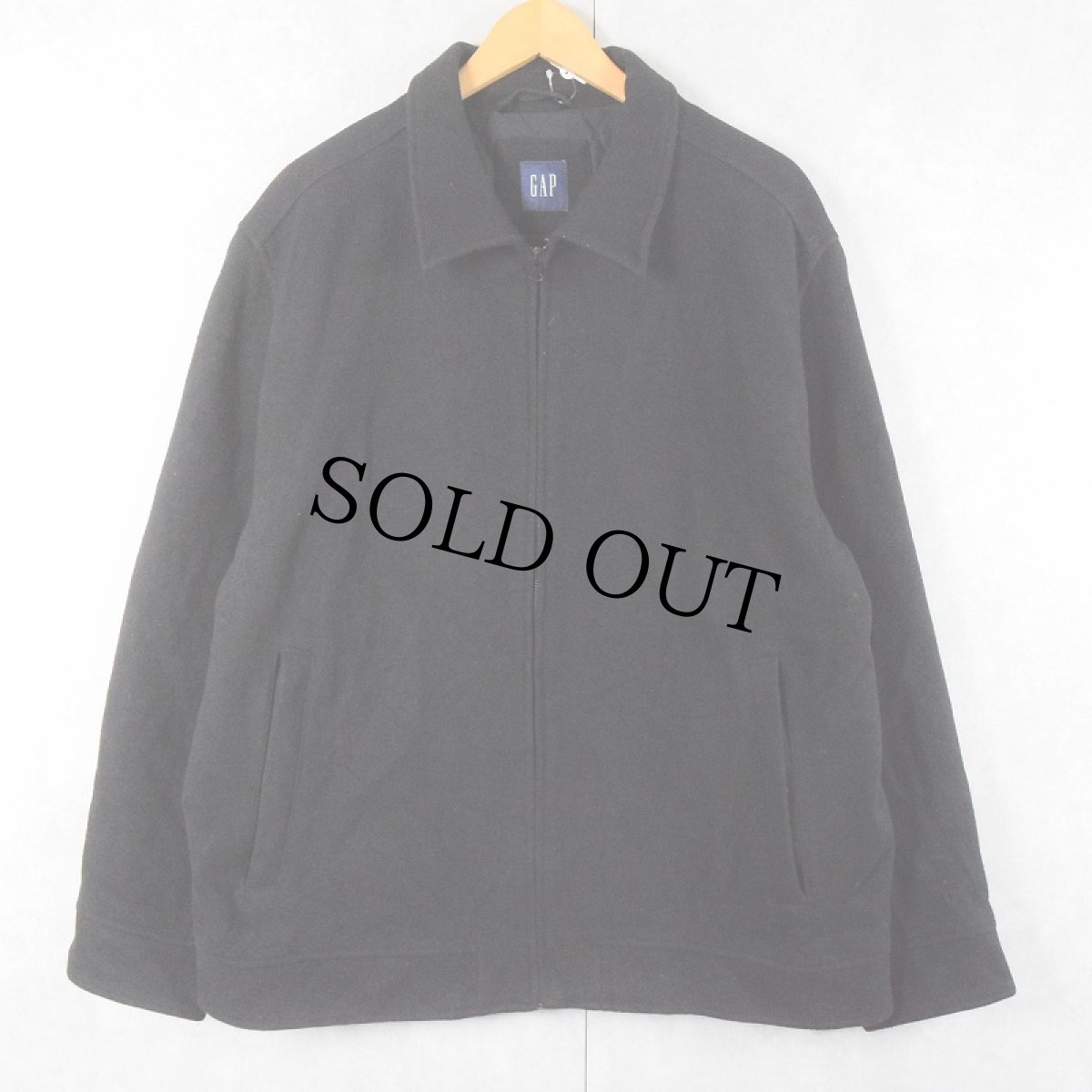 画像1: 2000's GAP ウール×ナイロン ジップジャケット BLACK XL (1)
