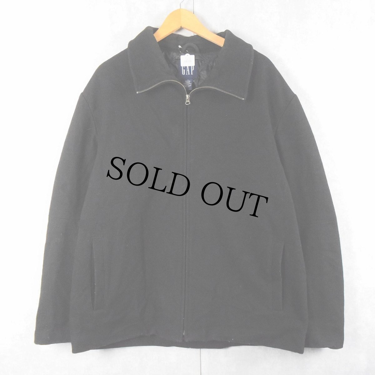 画像1: 2000's GAP ウール×ナイロン ジップジャケット BLACK XL (1)