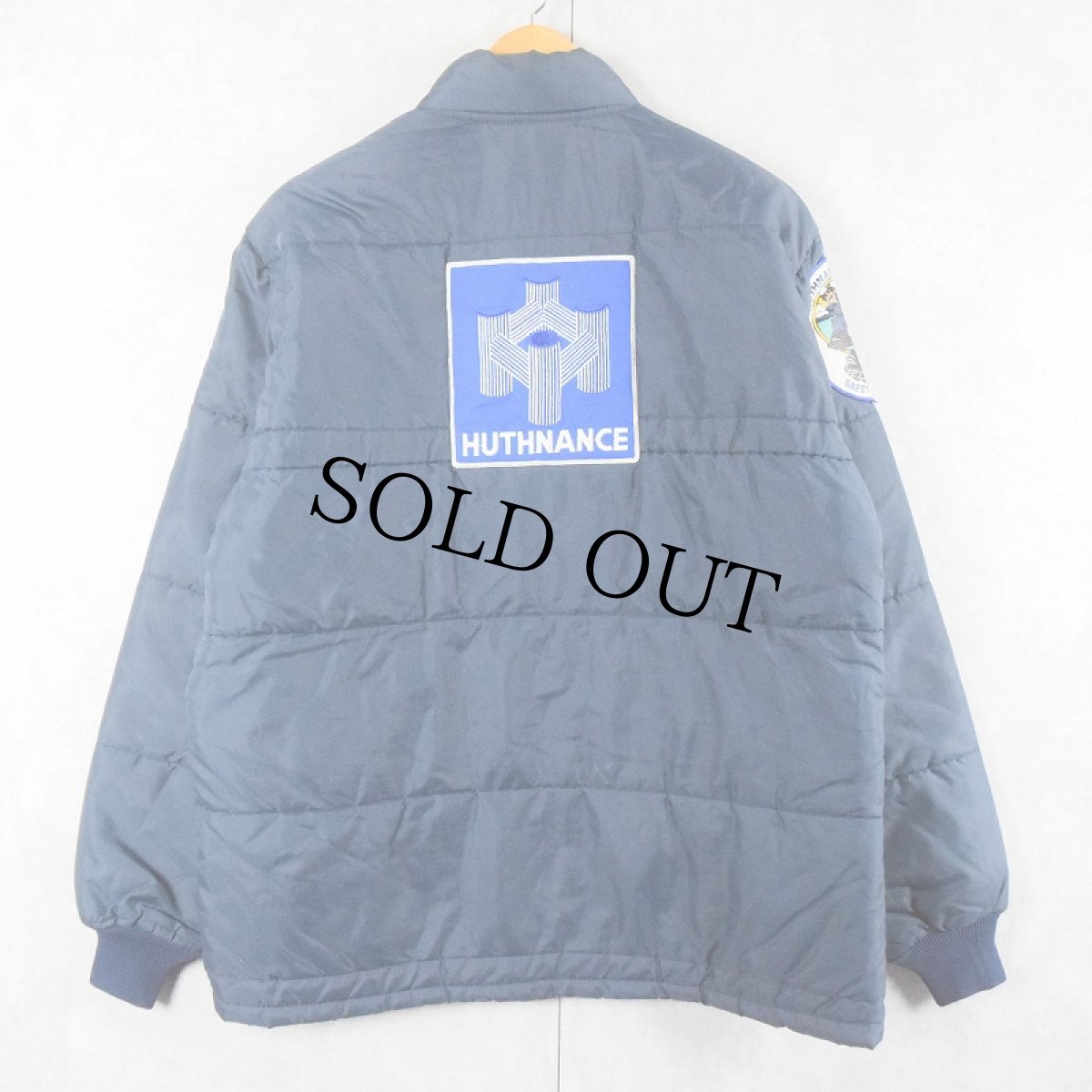 画像2: 70's Swingster USA製 パッチ付き 中綿入り レーシングジャケット NAVY L (2)