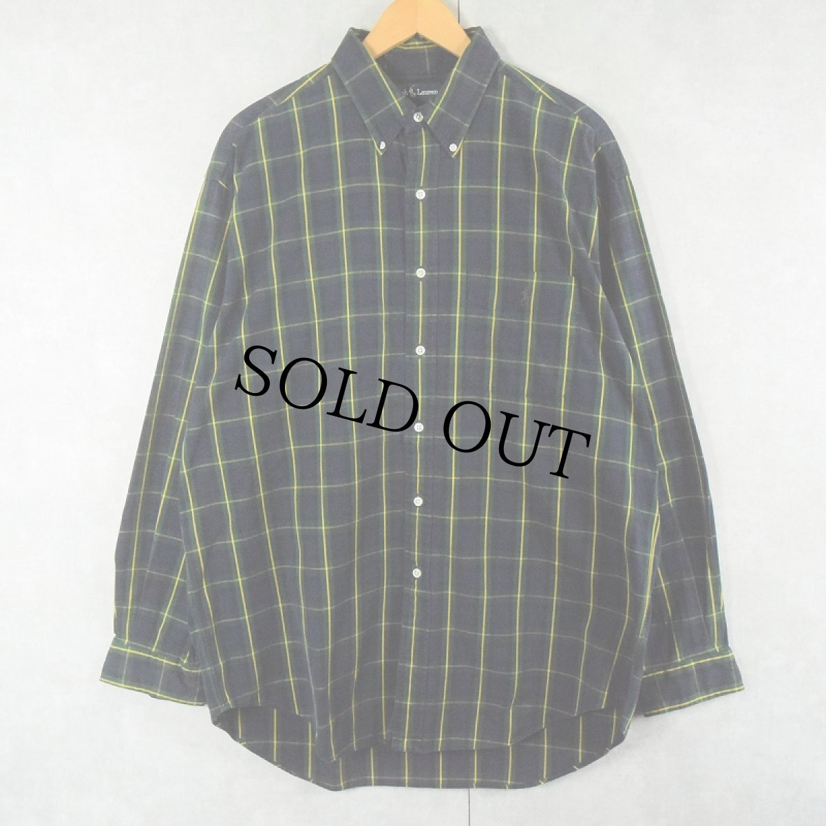 画像1: Ralph Lauren "BLAIRE" チェック柄 コットンボタンダウンシャツ L (1)