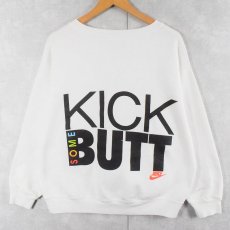 画像2: 90's NIKE 銀タグ USA製 "CAN YOU SAY KICK SOME BUTT" プリントスウェット L (2)