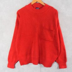 画像1: 90's GAP モックネック コットンニットセーター  (1)