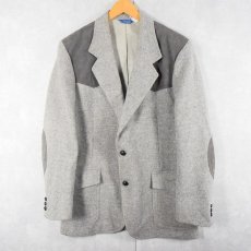 画像1: 90's Pendleton USA製 エルボーパッチ付き ウールテーラードジャケット SIZE42 (1)