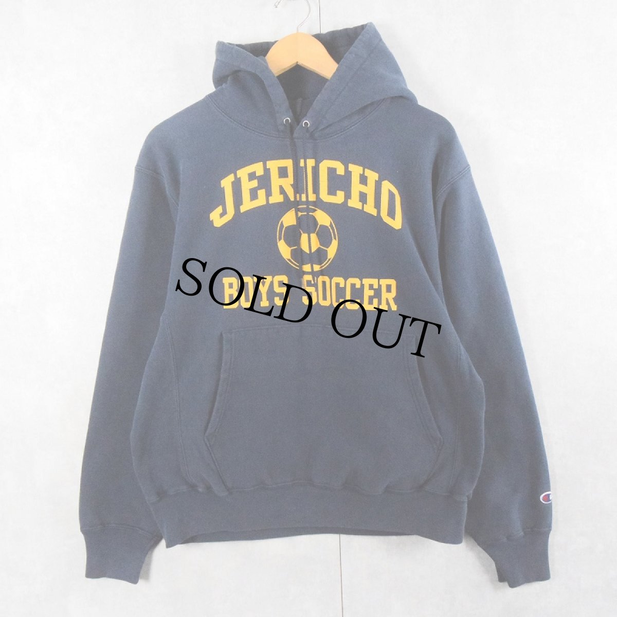 画像1: Champion PREMIUM REVERE WEAVE "JERICHO BOYS SOCCER" スウェットフーディー NAVY M (1)