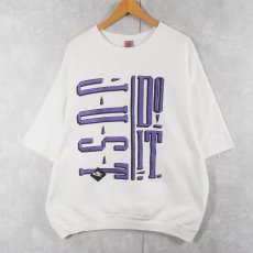 画像1: 90's NIKE 銀タグ USA製 "JUST DO IT"  発泡プリント カットオフスウェット XL (1)